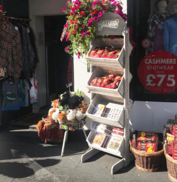 Solid wood free standing Crate Display Stand