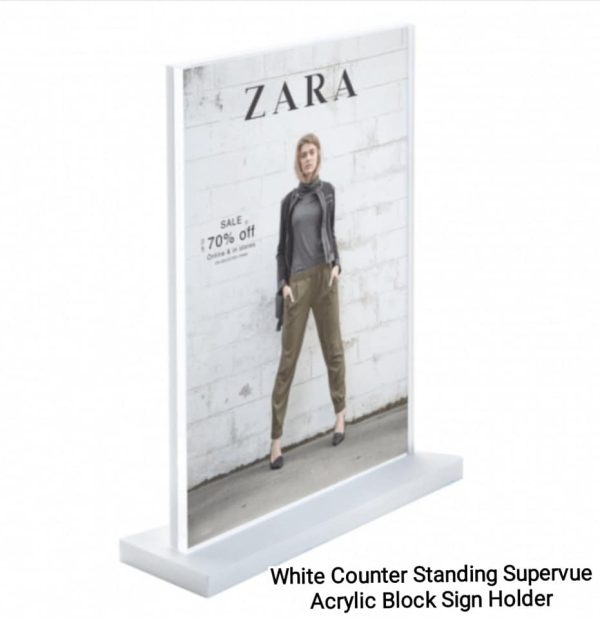 Supervue Acrylic Portrait Double-sided Displays available in Black or White - Image 2