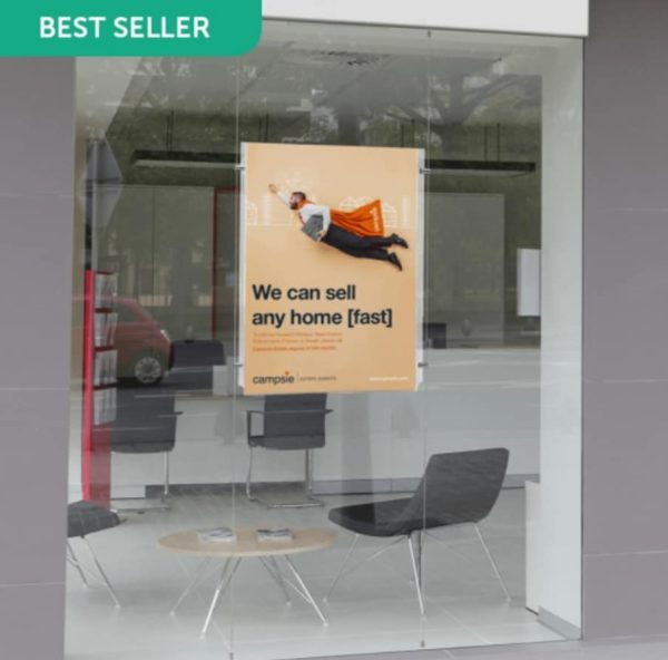Our Ceiling to Floor Cable Poster Kit is available in 5 different sizes