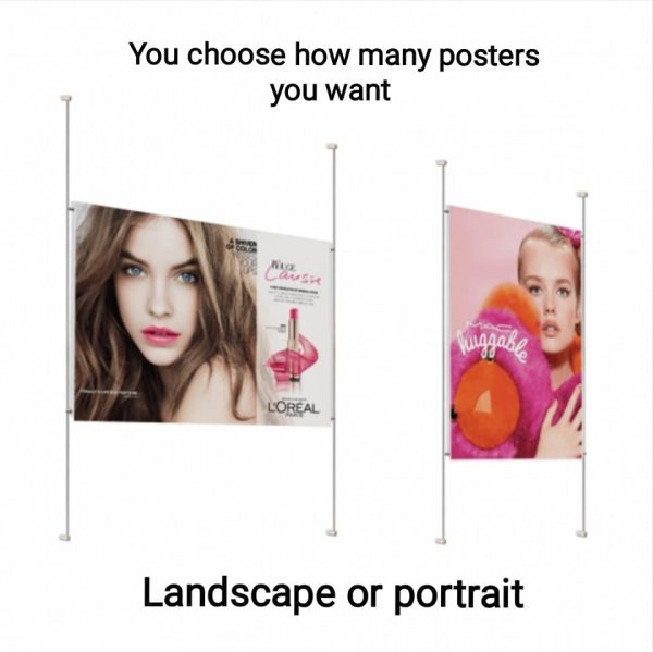 Our Wall Mounted Rod Poster Kit is available in 4 different sizes