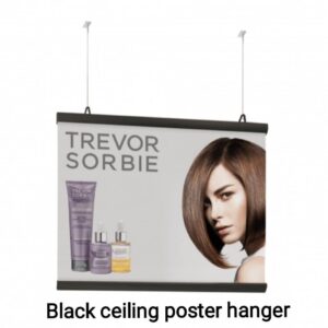 Ceiling hanging Aluminium or Black Poster Hangers in 4 different sizes