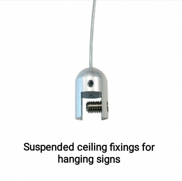 Ceiling to Sign Cable with Fixings in Silver or Black & 4 different sizes - Image 3