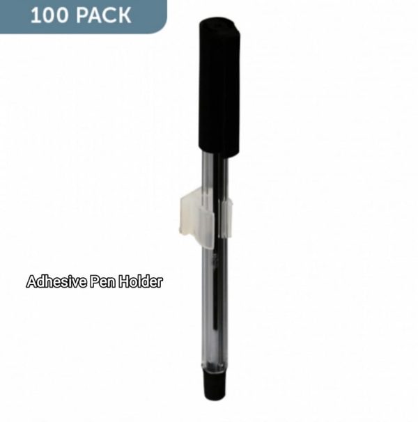 Adhesive Pen Holder Clip for standard biro style pens in packs of 100. - Image 4