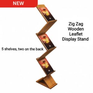 Zig Zag Wooden Display Stand for displaying magazines & literature A4 size