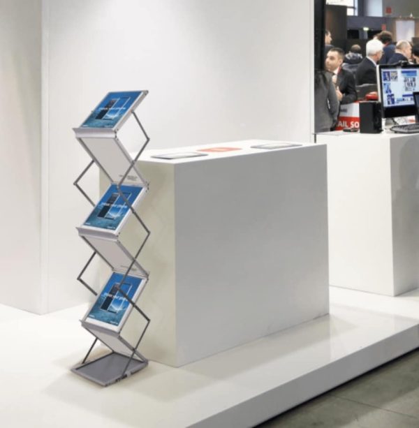 Collapsible Zig Zag Brochure Holder with six A4 shelves - Image 3