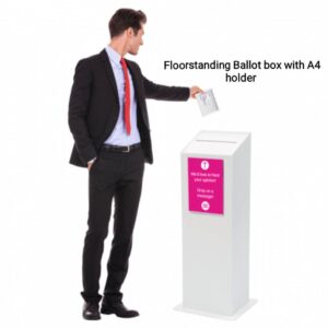 Large Floor Standing Ballot Box in white foamex