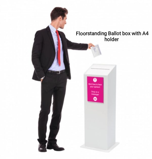 Large Floor Standing Ballot Box in white foamex