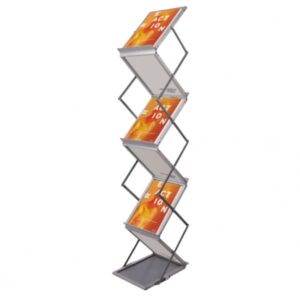 Collapsible Zig Zag Brochure Holder with six A4 shelves