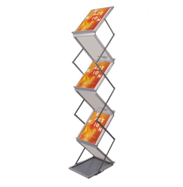 Collapsible Zig Zag Brochure Holder with six A4 shelves