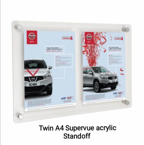 Twin A4 Supervue acrylic Standoff