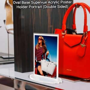 Counter standing Oval Base Poster Holder available in A4 & A5