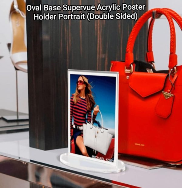 Counter standing Oval Base Poster Holder available in A4 & A5