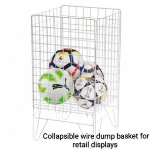 Collapsible dump bin manufactured in metal, available in 2 sizes