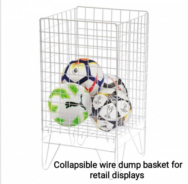 Collapsible dump bin manufactured in metal, available in 2 sizes