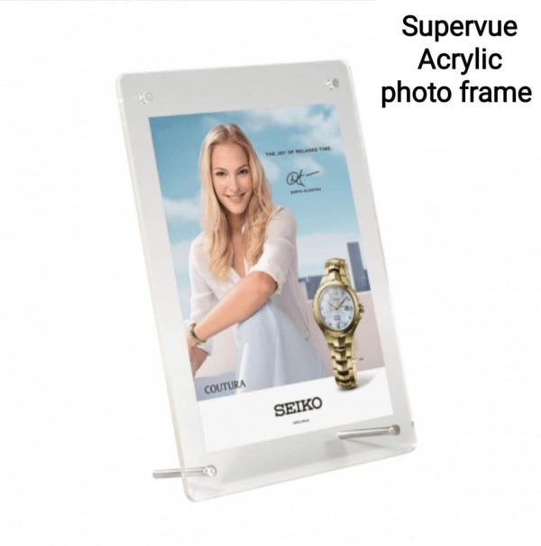 Counter top Show Card Photo Holder with modern framing element