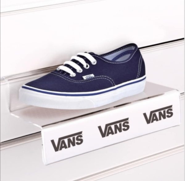 Premium Acrylic Slatwall Shoe Shelf with price tag holder - Image 2