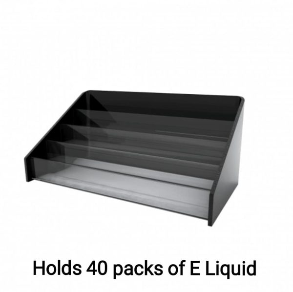 E-Cigarette Liquid Acrylic Display designed to hold up to 10 boxes of E-liquid per row (40 Boxes Total) - Image 2