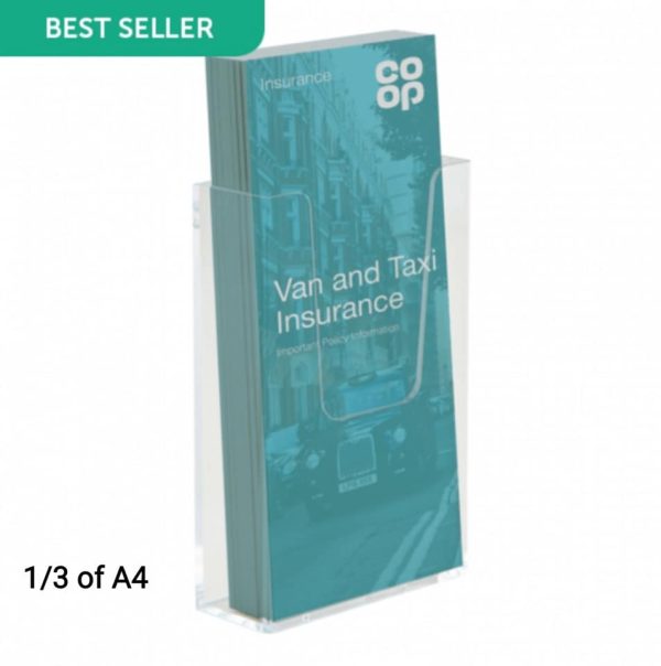 Wall mounted Leaflet holder available in A4, A5, A6 & 1/3 of A4 sizes. Portrait orientation - Image 2