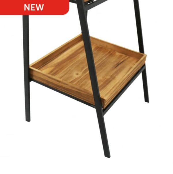 A modern, yet rustic, Folding Ladder Shelf Stand With Chalkboard Header, - Image 3