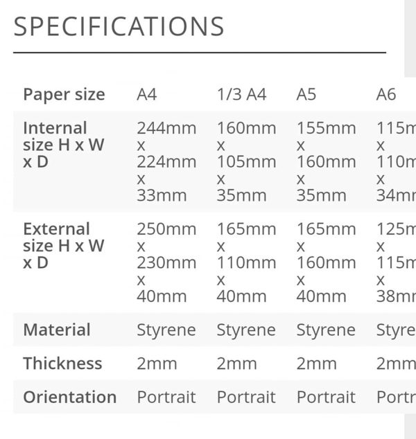 Wall mounted Leaflet holder available in A4, A5, A6 & 1/3 of A4 sizes. Portrait orientation - Image 6