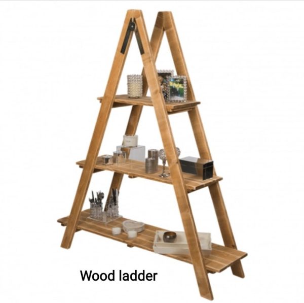 Ladder Display Shelves available in natural wood or vintage white,