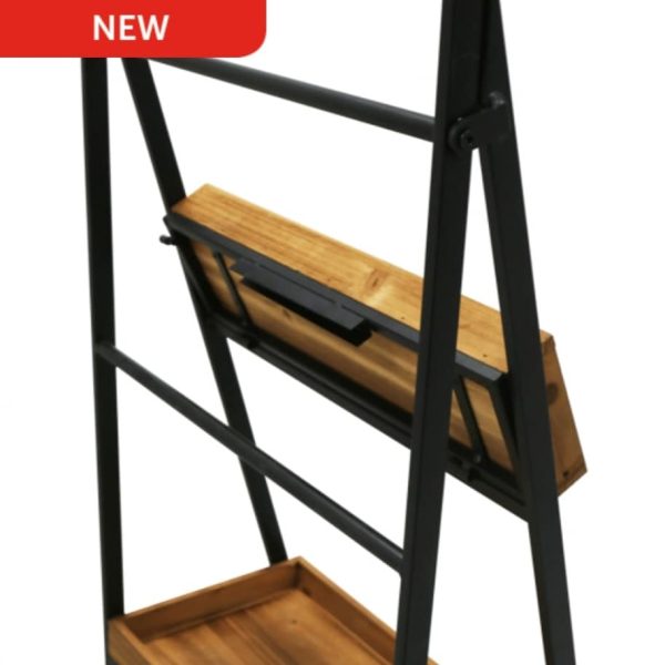 A modern, yet rustic, Folding Ladder Shelf Stand With Chalkboard Header, - Image 7