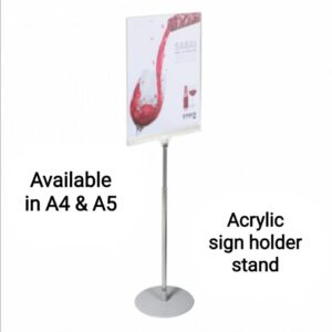 Our new Counterstanding acrylic showcard stand with an adjustable tube,