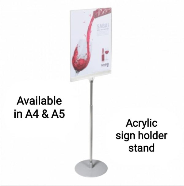 Our new Counterstanding acrylic showcard stand with an adjustable tube,