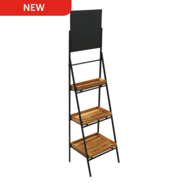 A modern, yet rustic, Folding Ladder Shelf Stand With Chalkboard Header, - Image 10