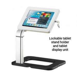 Counterstanding Tablet Holder which can be secured to the worktop,