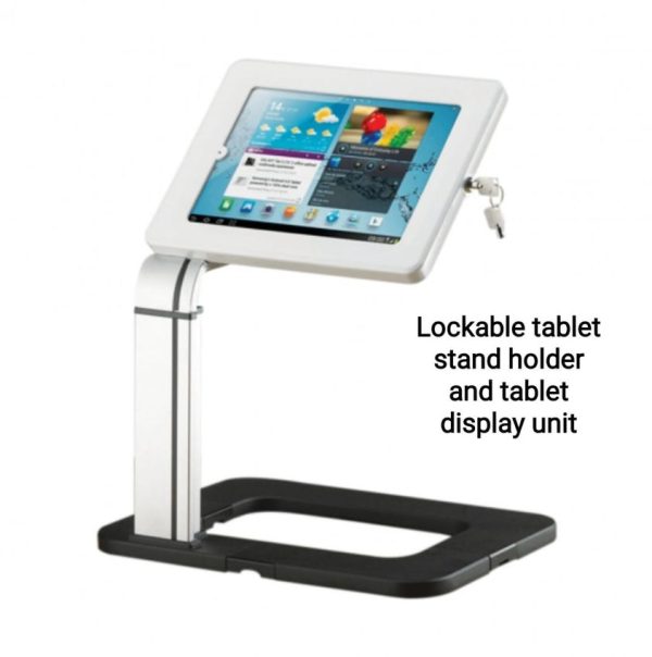 Counterstanding Tablet Holder which can be secured to the worktop,