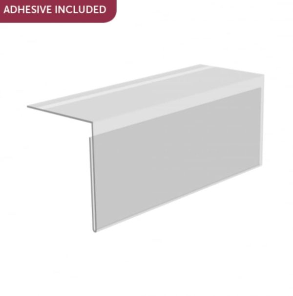 Right Angled Shelf Talker manufactured from clear PVC - Image 2