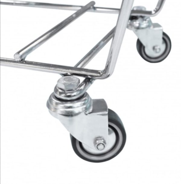 Supermarket shopping basket trolley & stacker on wheels - Image 3