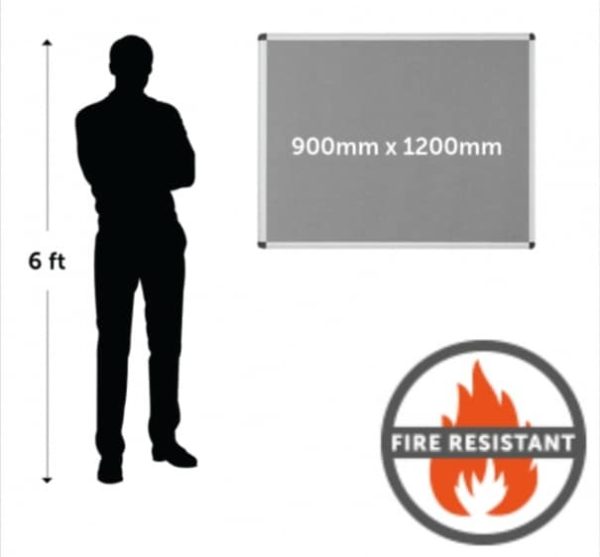 Fire resistant notice board with stylish aluminium frame and safety corners. - Image 4
