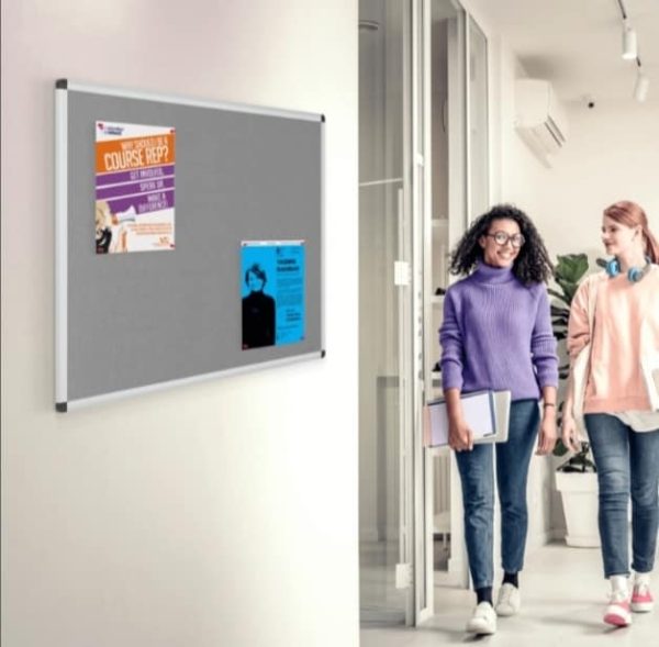 Fire resistant notice board with stylish aluminium frame and safety corners. - Image 9