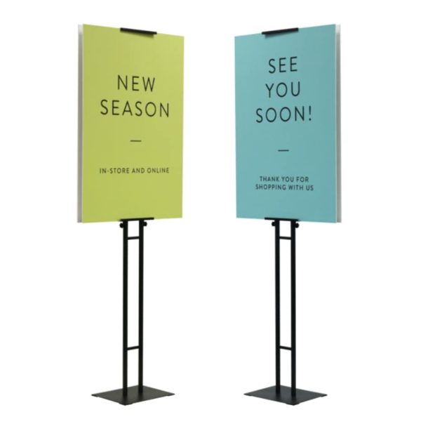 Metal poster display stand supplied with optional printed Foamex board - Image 2
