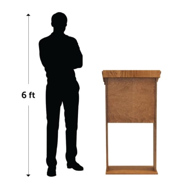 Wooden Lectern with integral shelf, poster gripper and microphone holder - Image 3