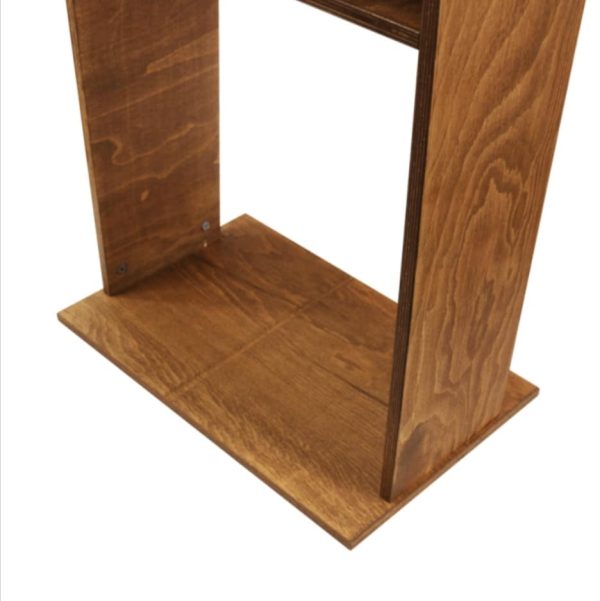 Wooden Lectern with integral shelf, poster gripper and microphone holder - Image 5