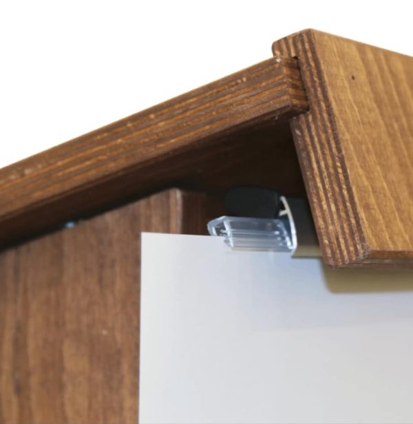Wooden Lectern with integral shelf, poster gripper and microphone holder - Image 6