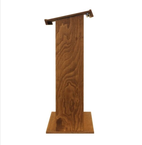 Wooden Lectern with integral shelf, poster gripper and microphone holder - Image 7
