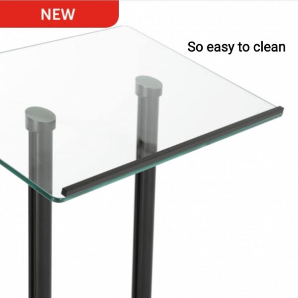 Tempered Glass Podium with metal legs for a modern lectern stand option - Image 4