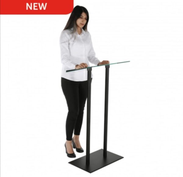 Tempered Glass Podium with metal legs for a modern lectern stand option - Image 6