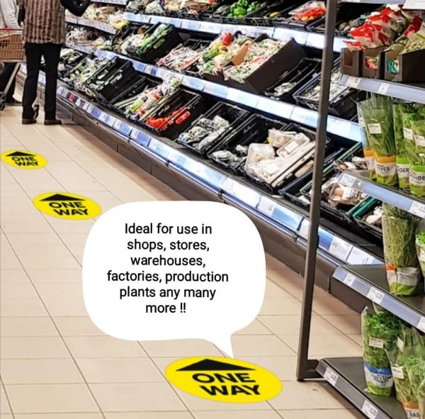 One Way Sign Floor Vinyls for directing customer flow - Image 2