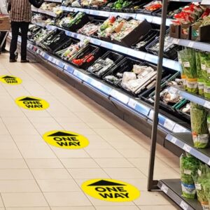 One Way Sign Floor Vinyls for directing customer flow