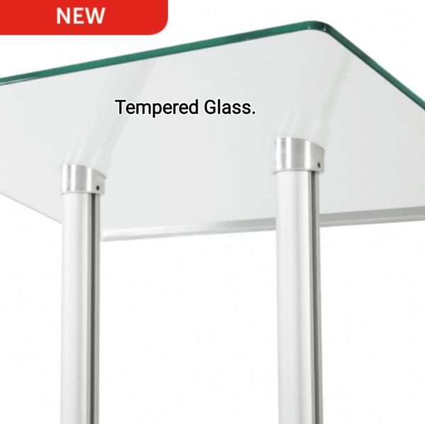Tempered Glass Podium with metal legs for a modern lectern stand option - Image 11
