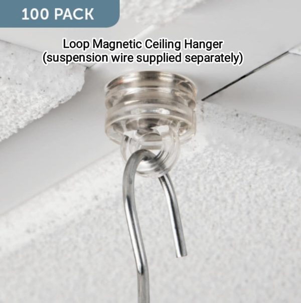 Magnetic Ceiling Hangers with a Hook or Loop supplied in packs of 100 - Image 2