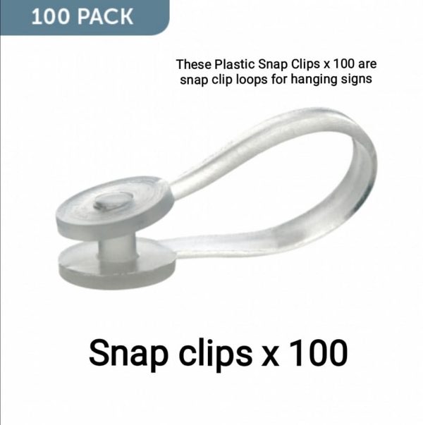 100 Plastic Snap Clips for attaching labels to wire baskets and shelves. - Image 3