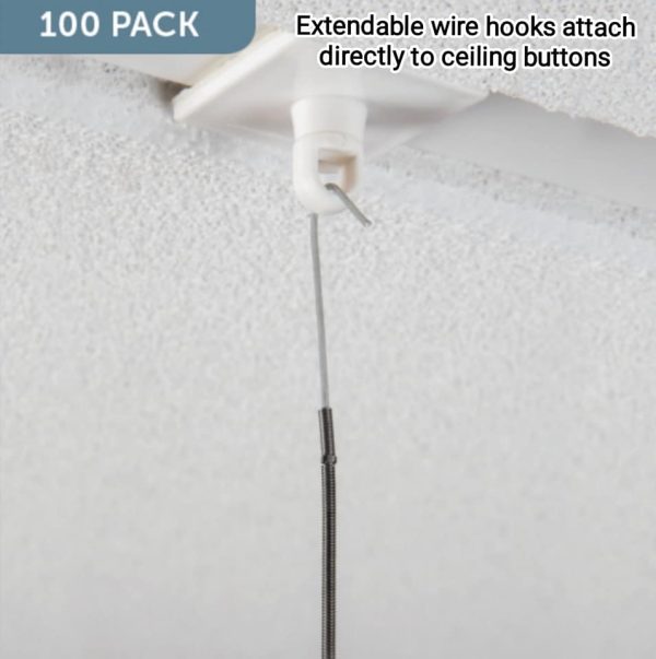 Extending Wire Hooks for suspending posters from ceilings