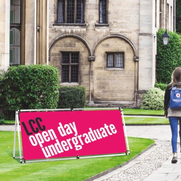 Horizontal banner is available in two sizes for single or double sided displays