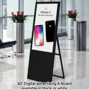 Digital A-Board with 43" full HD screen and audio, video and split-screen features